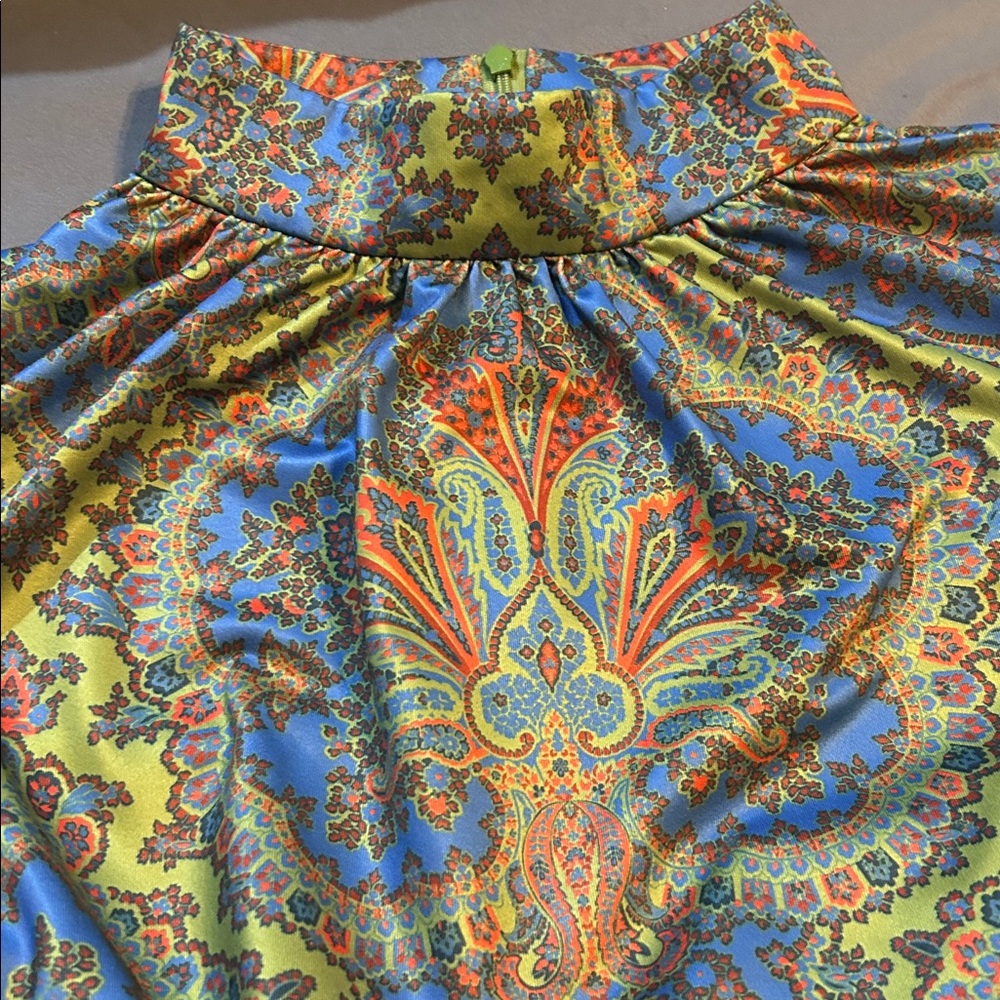 Gretchen Scott Scorching Hot Dress Passion Paisley Mock Neckline Pockets Size L - Picture 15 of 15